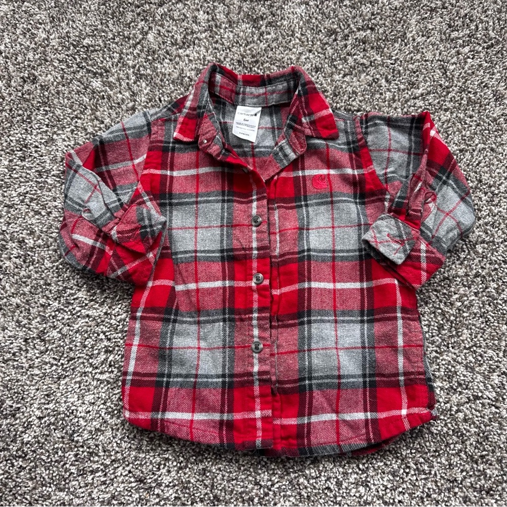 PENDING Carhartt 6 Month Flannel Button Down Shirt